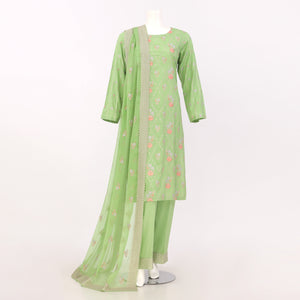 Unstitched Embroidered 3 Piece Suit Arrotti