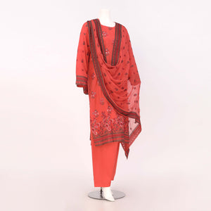 Unstitched Embroidered 3 Piece Suit Arrotti