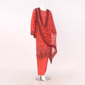 Unstitched Embroidered 3 Piece Suit Arrotti