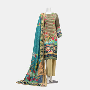 Unstitched Viscose Lawn 3 Piece Suit Arrotti