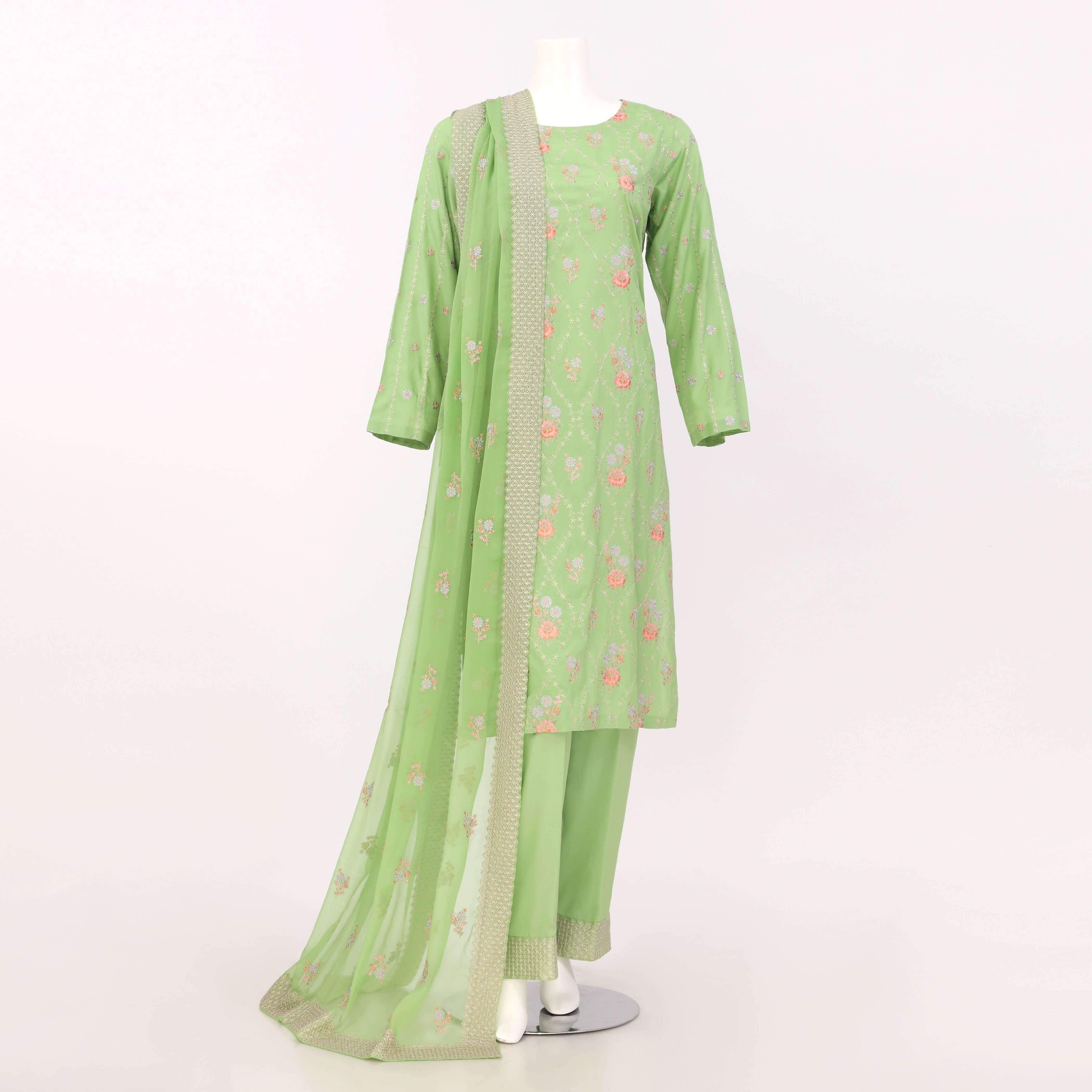 Pakistani Embroidered 3 Piece Suit Arrotti
