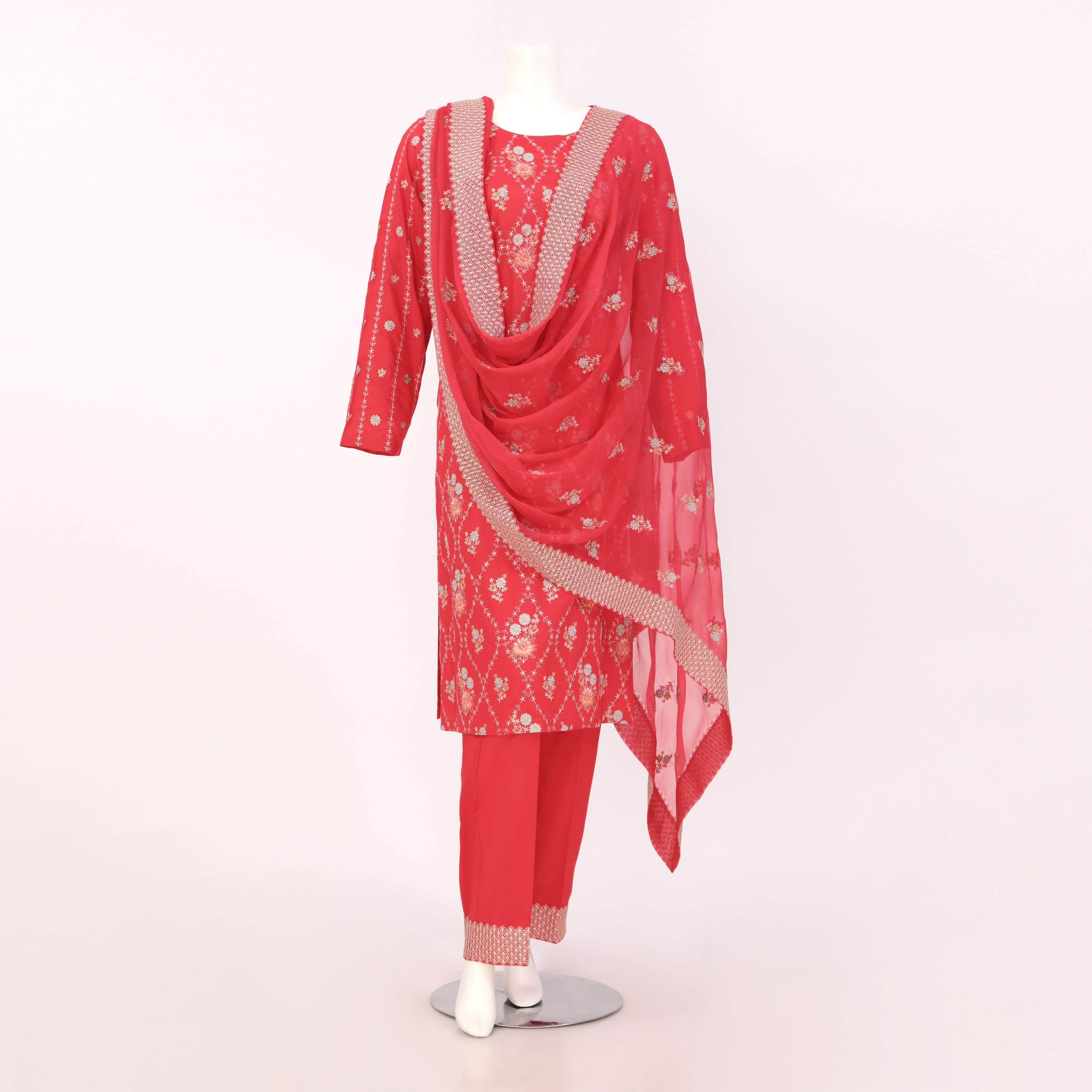 Pakistani Embroidered 3 Piece Suit