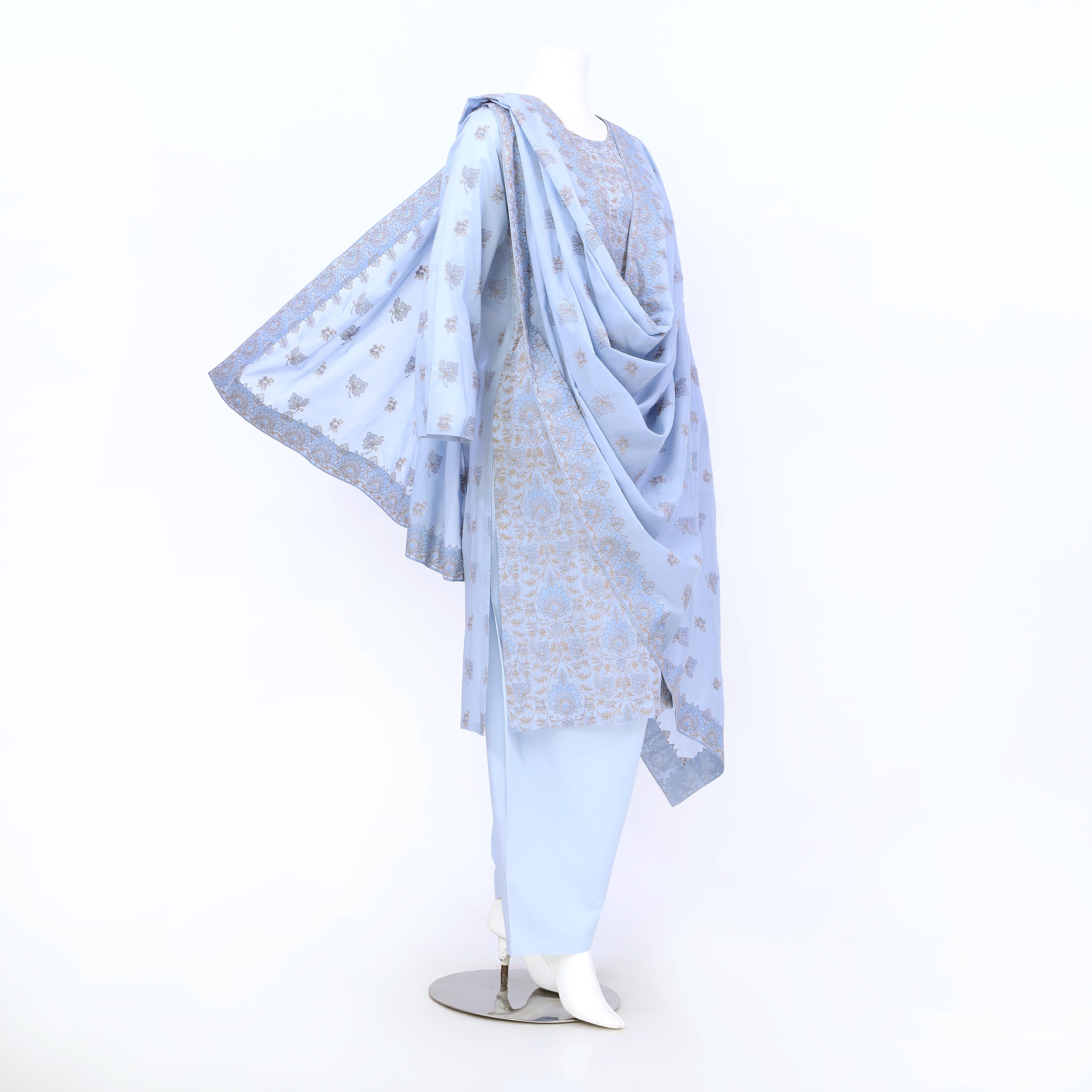 Lawn Embroidered Unstitched 3 Piece Suit