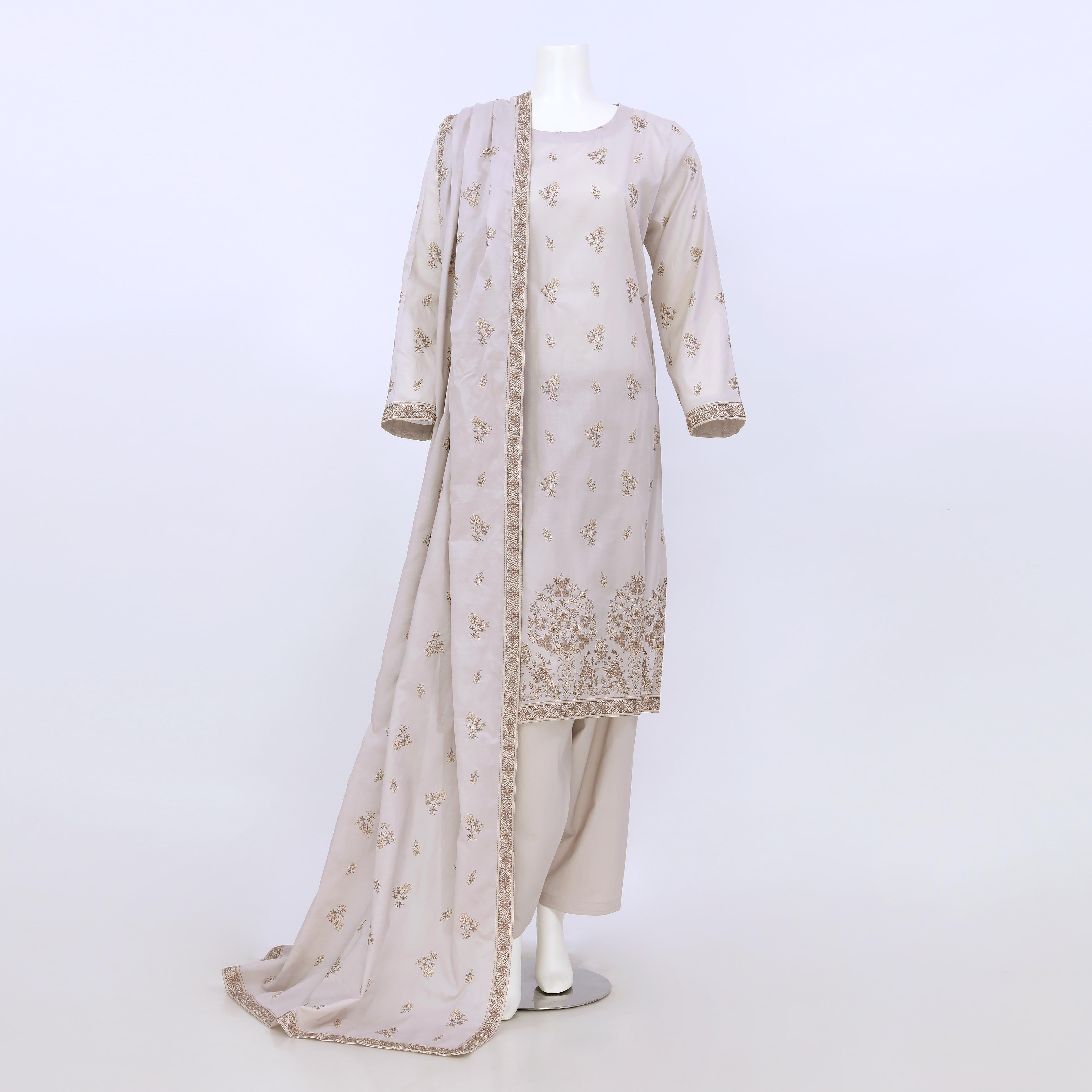 Lawn Embroidered Unstitched 3 Piece Suit