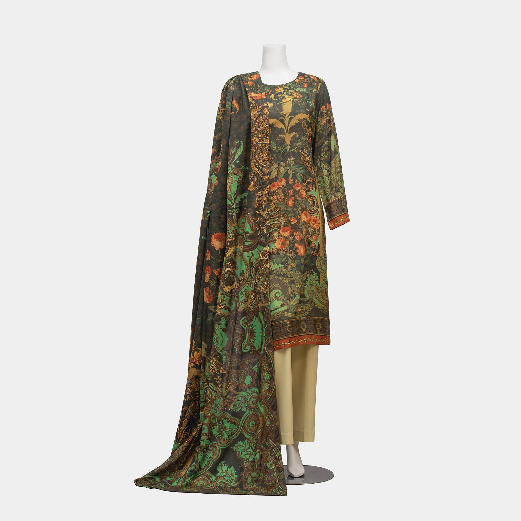 Unstitched Viscose Lawn 3 Piece Suit Arrotti