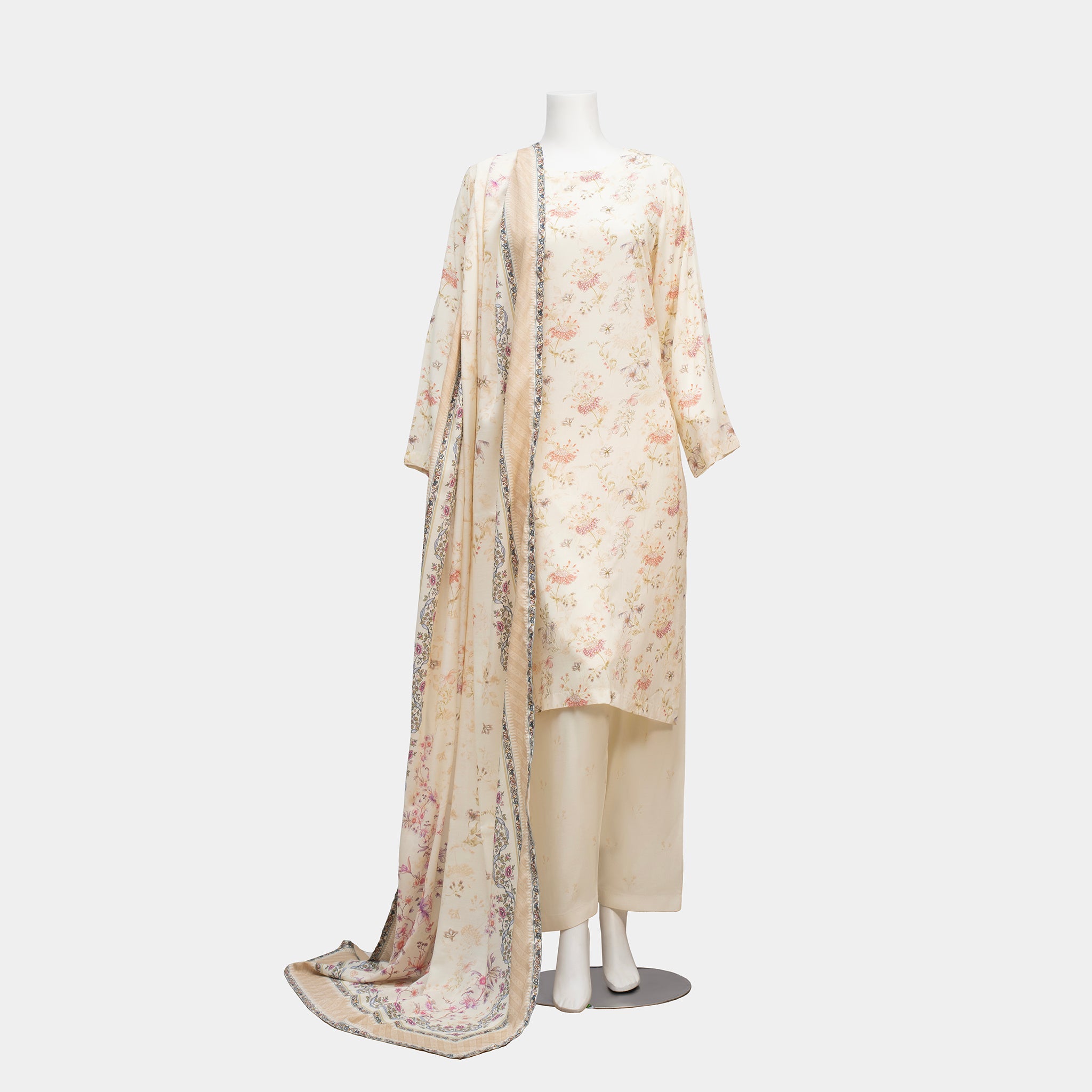 Unstitched Viscose Lawn 3 Piece Suit Arrotti