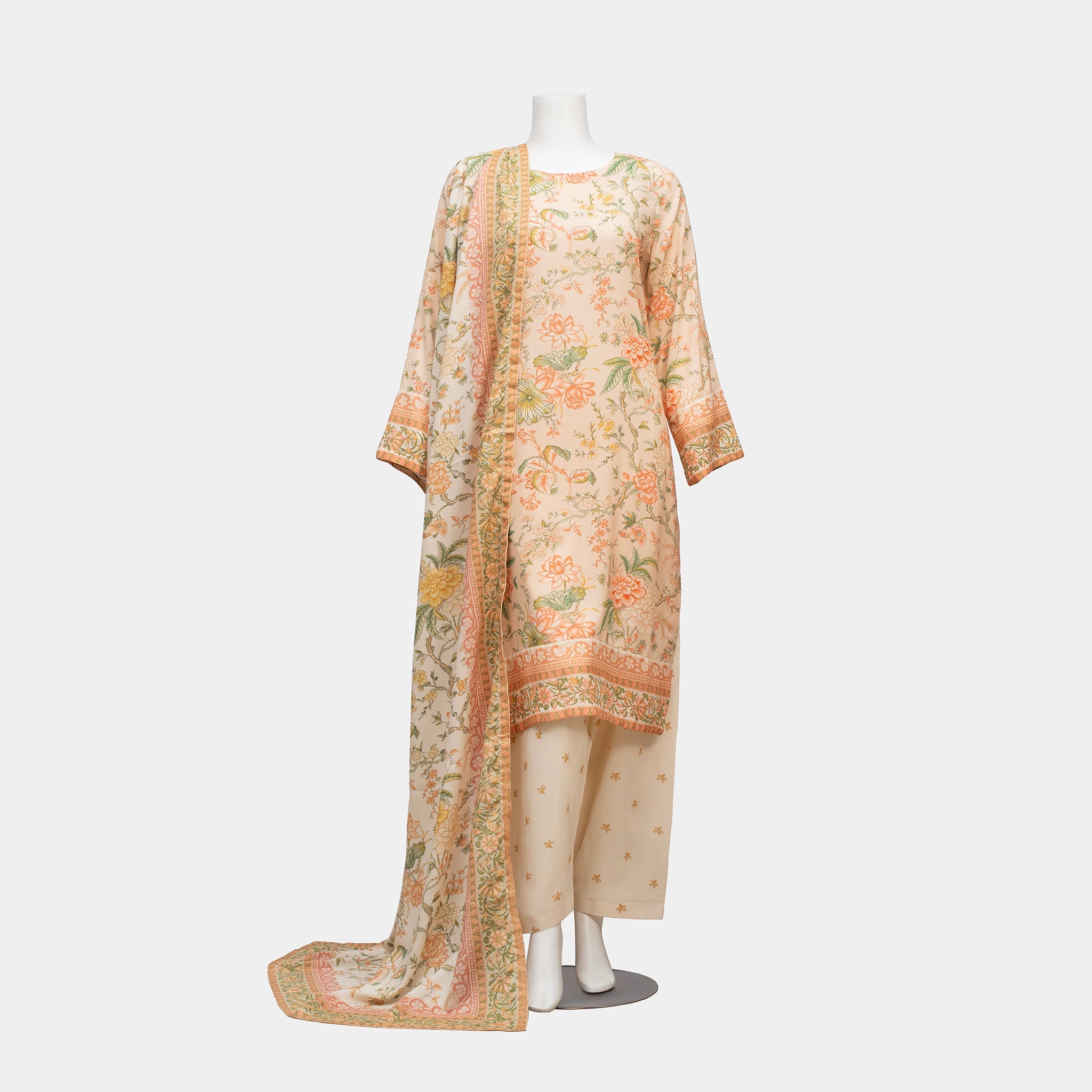 Unstitched Viscose Lawn 3 Piece Suit Arrotti