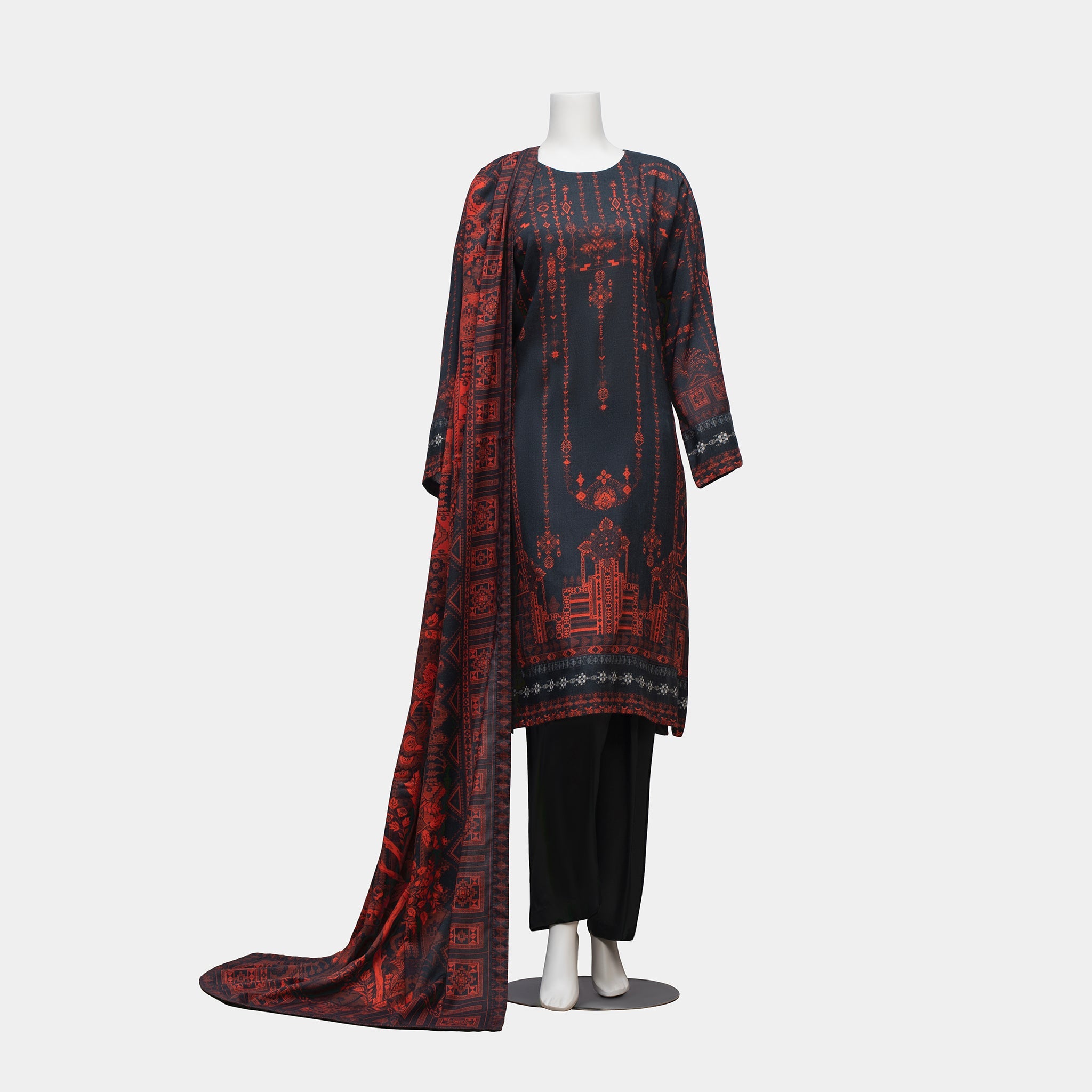 Unstitched Viscose Lawn 3 Piece Suit Arrotti